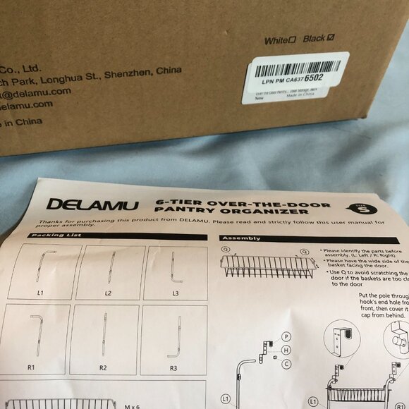 NEW Delamu 6 Tier Over the Door Pantry Organizer Black Iron #MS - Picture 3 of 6